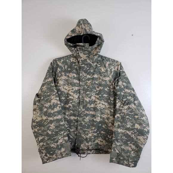 (O5) ACU Military Jacket Mens Size M Chemical Protective Camo Hooded Waterproof - Picture 1 of 9